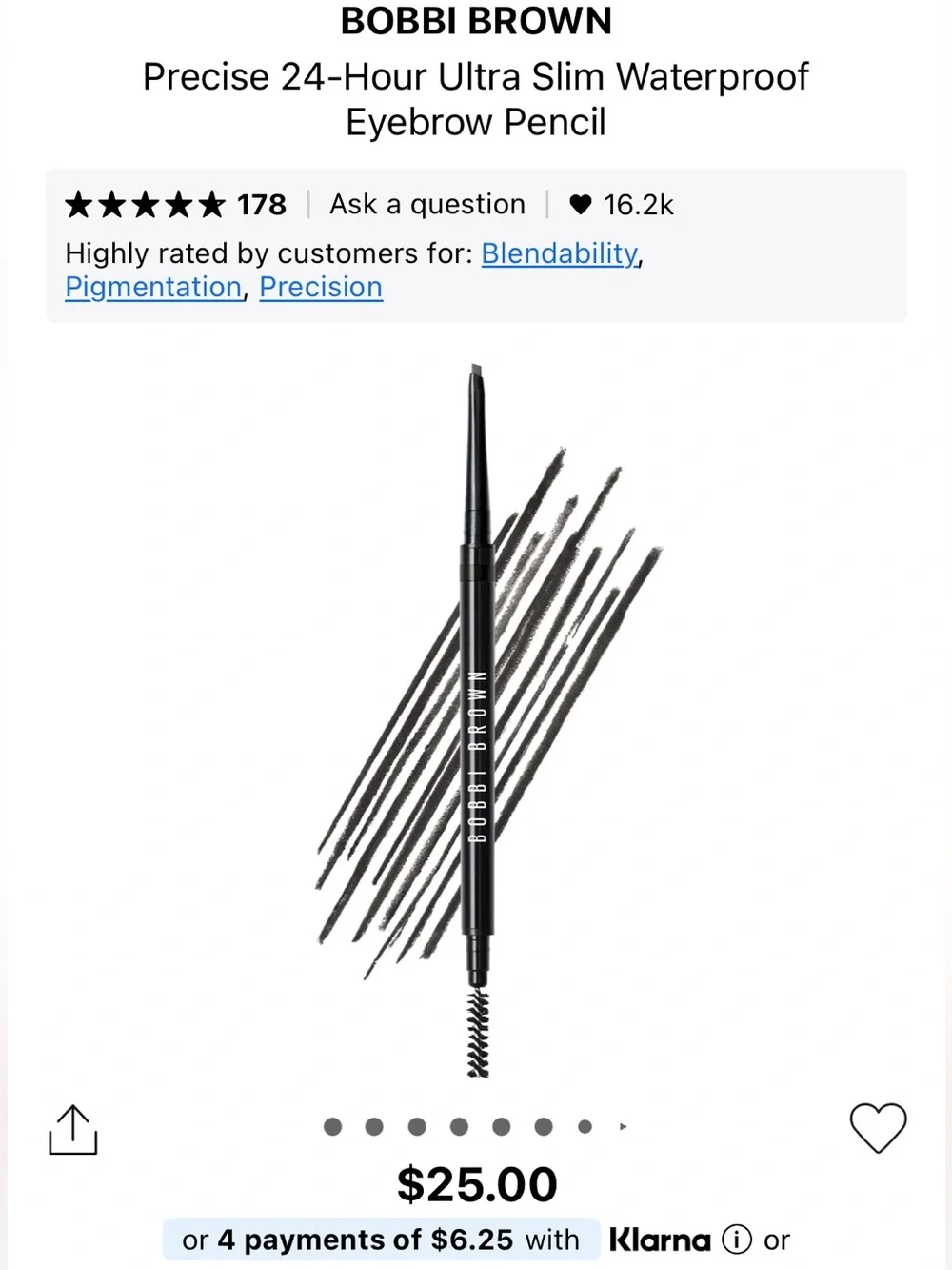 Bobbi Brown Precision Brow Pencil — Black